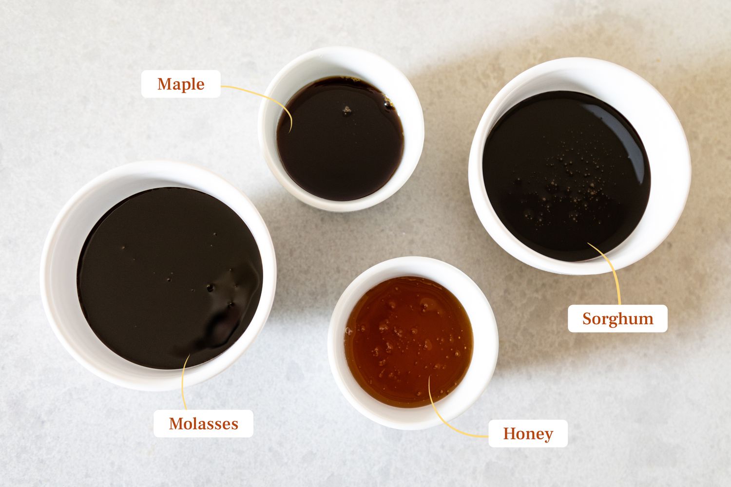 Liquid sugar varieties maple molasses honey and sorghum