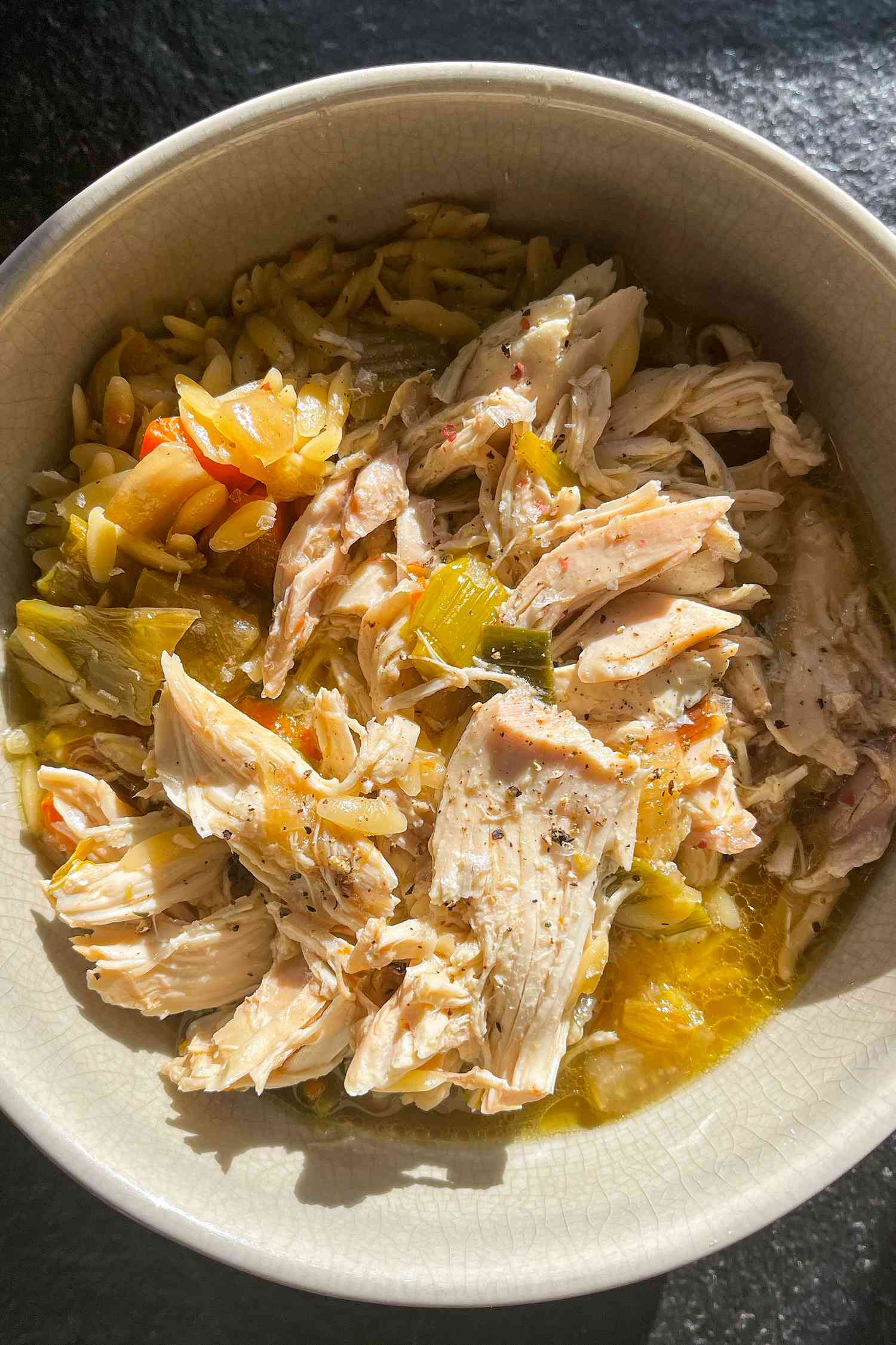 Bowl of chicken in a pot