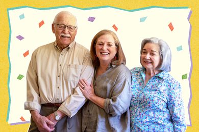 Elise Bauer with her dad and mom