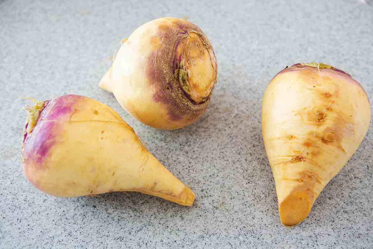 three rutabagas