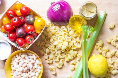 Pasta Bean vegan salad ingredients