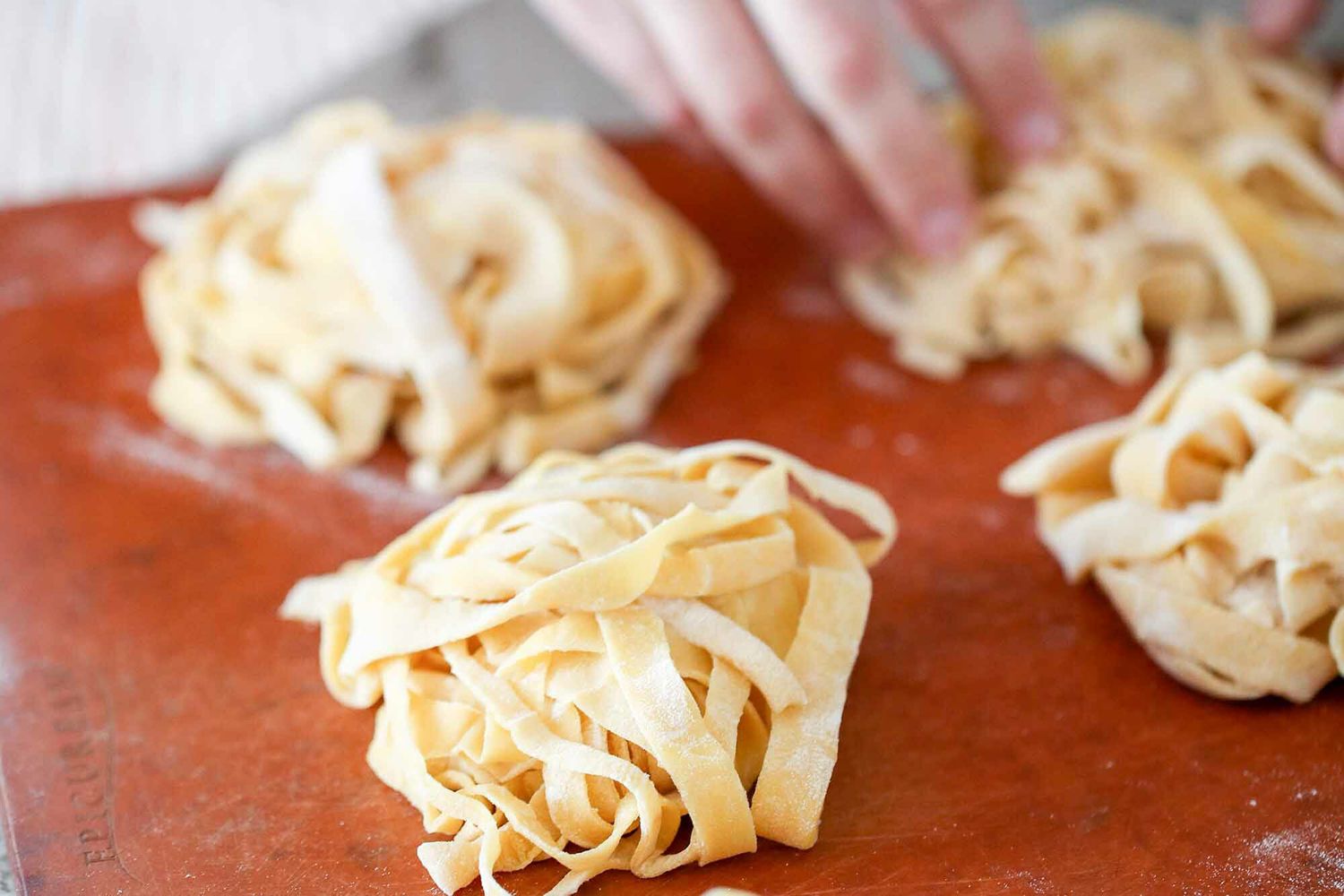 Homemade Pasta Noodles without a Pasta Maker gather the noodles