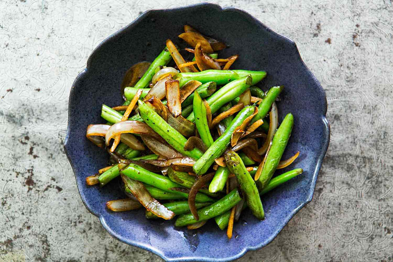 Stir Fried Green Beans with Ginger and Onions