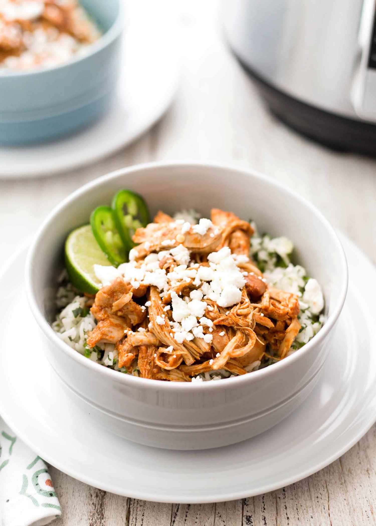 Pressure Cooker Chipotle Chicken and Rice Bowls