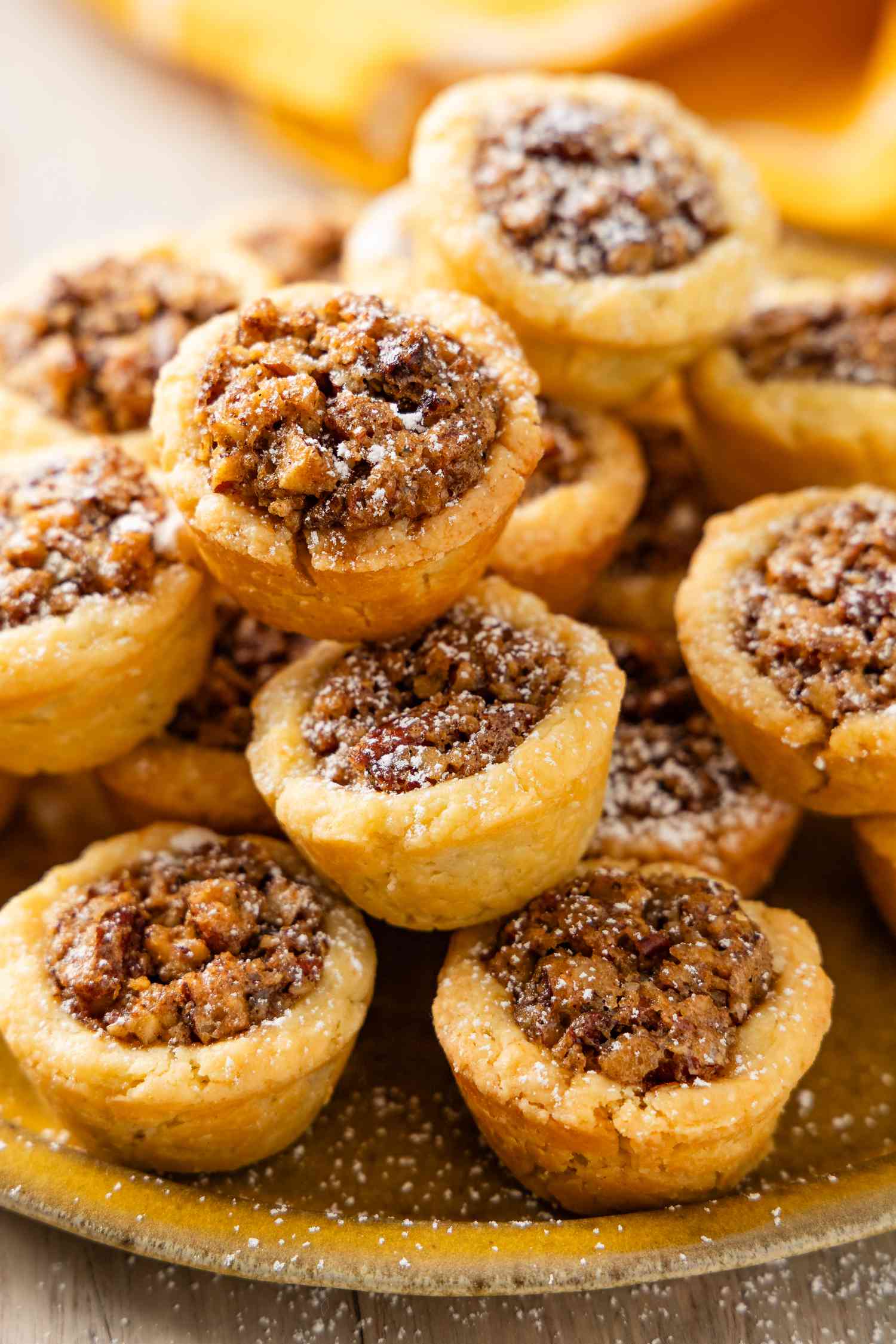 Stack of pecan pie cookies on a plate