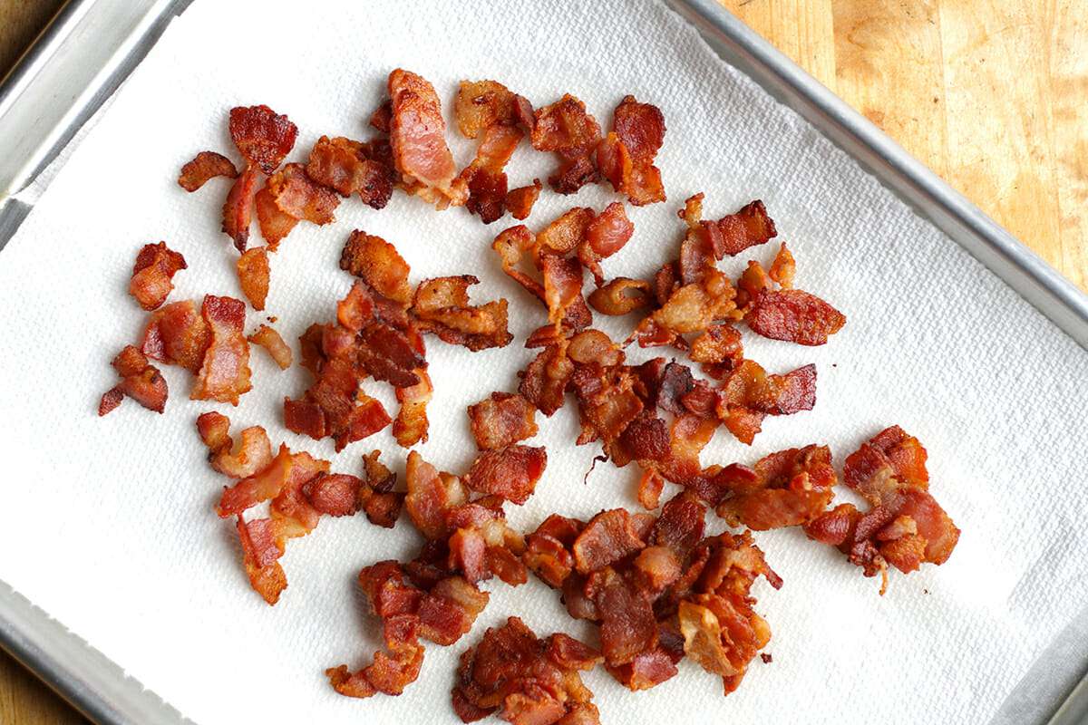 Crispy Bacon for Spinach Artichoke Dip