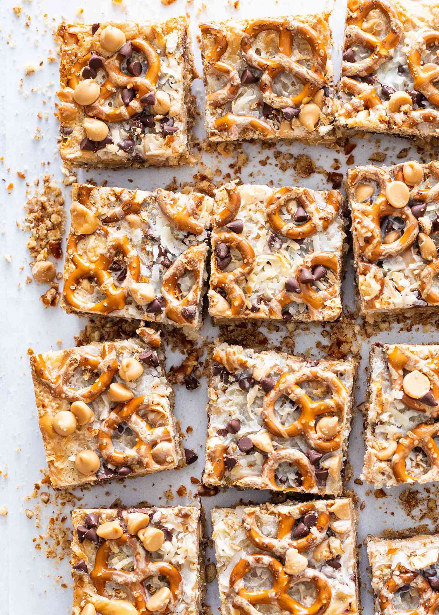 Seven Layer Bars with Peanut Butter and Pretzels