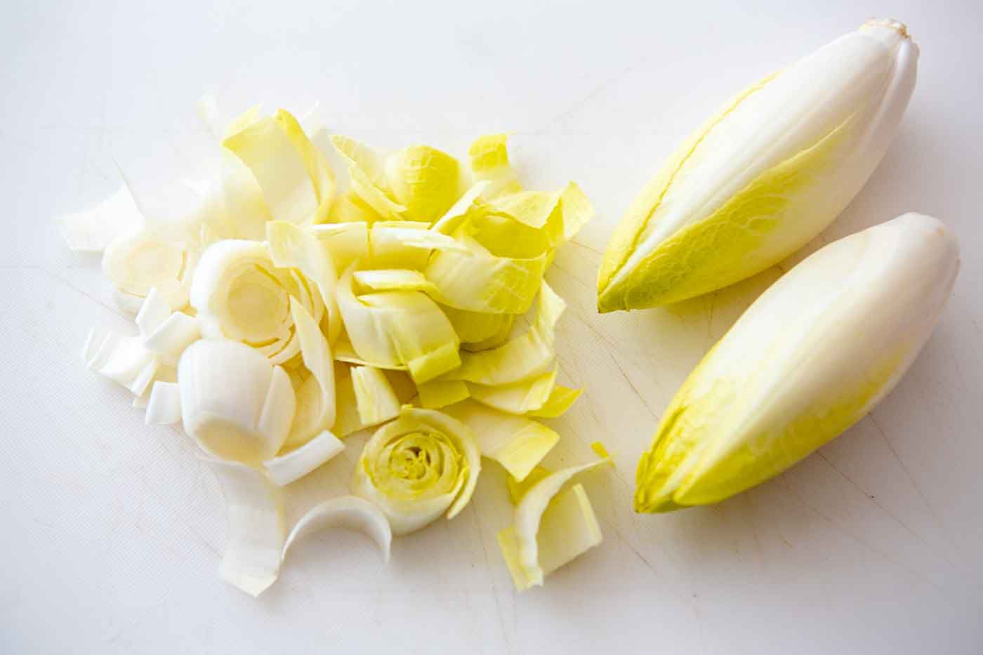chopped and whole endive