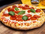 Pizza on cutting board