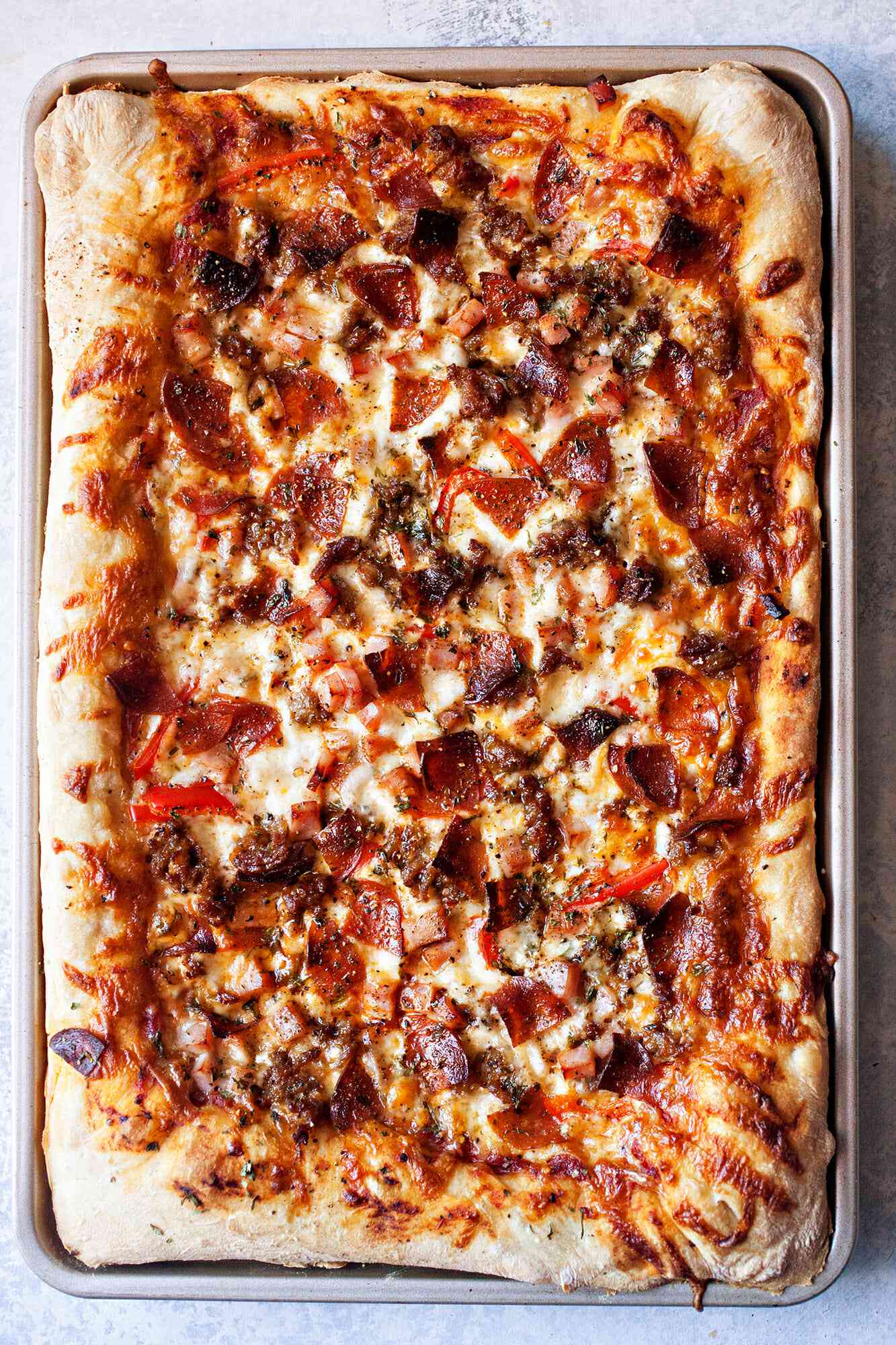 Sheet Pan Pizza with Ham
