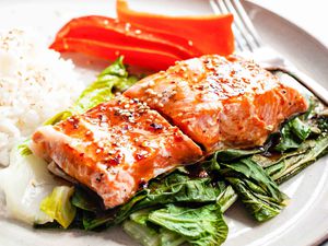 Steamed Ginger Salmon with Maple Sauce