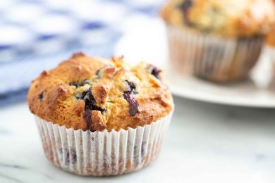 Easy Blueberry Muffins ready to eat