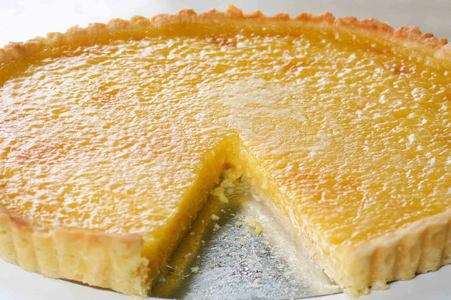 Chewy inside of lemon tart