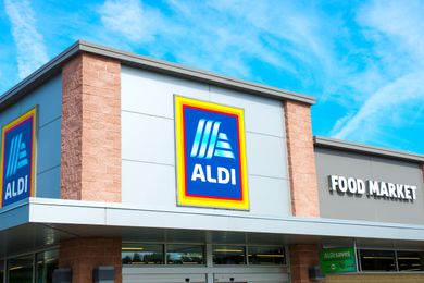 The outside view of an ALDI grocery store