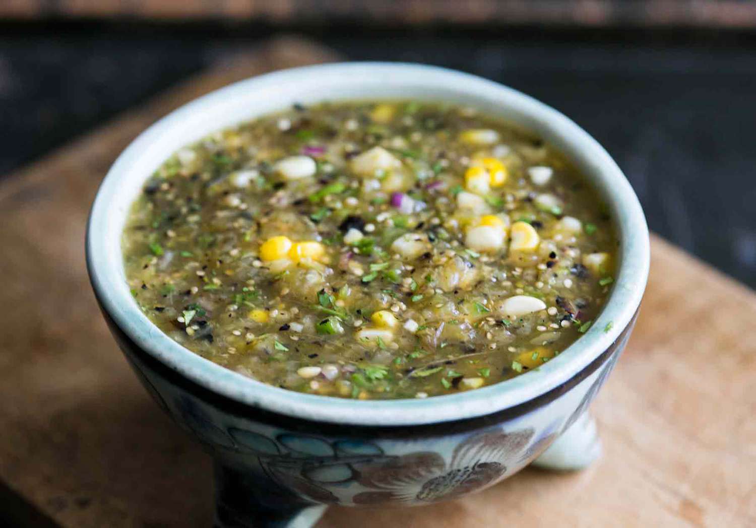 Grilled Tomatillo Corn Salsa