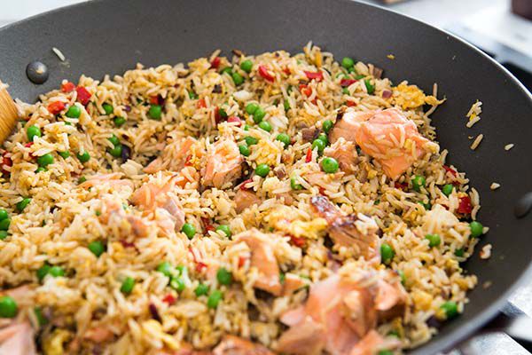 recipe for leftover salmon in salmon fried rice