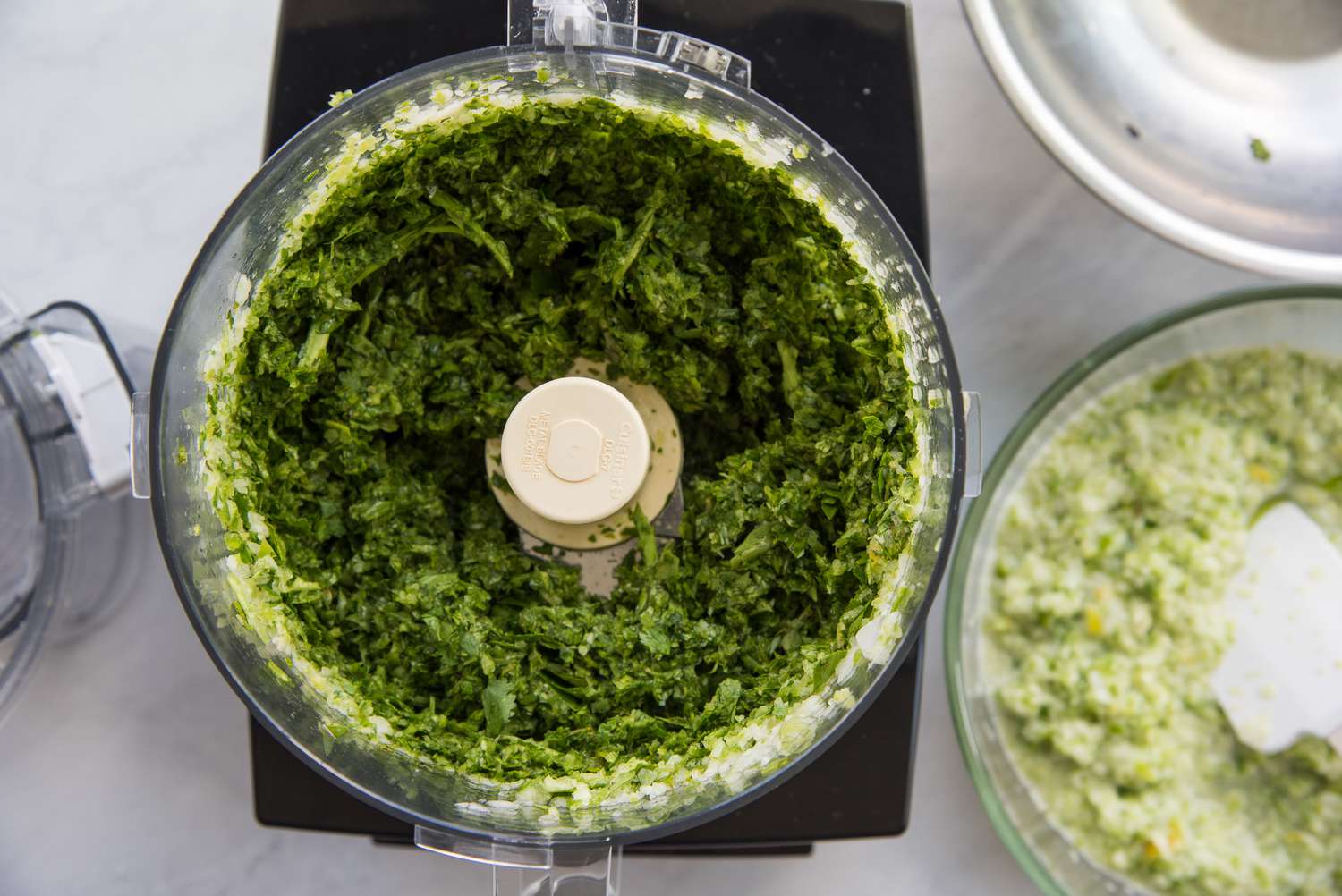 Blend Herbs in Food Processor for Recaito