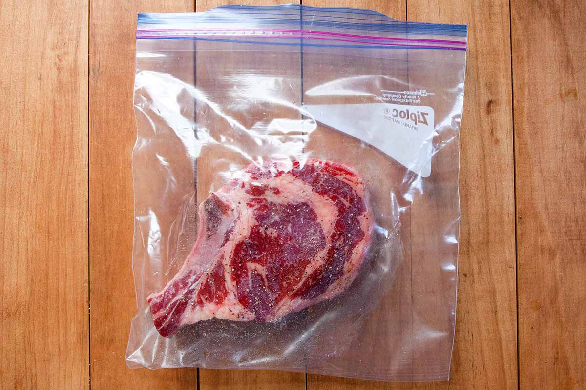 Sous Vide Frozen Steak seal the steak