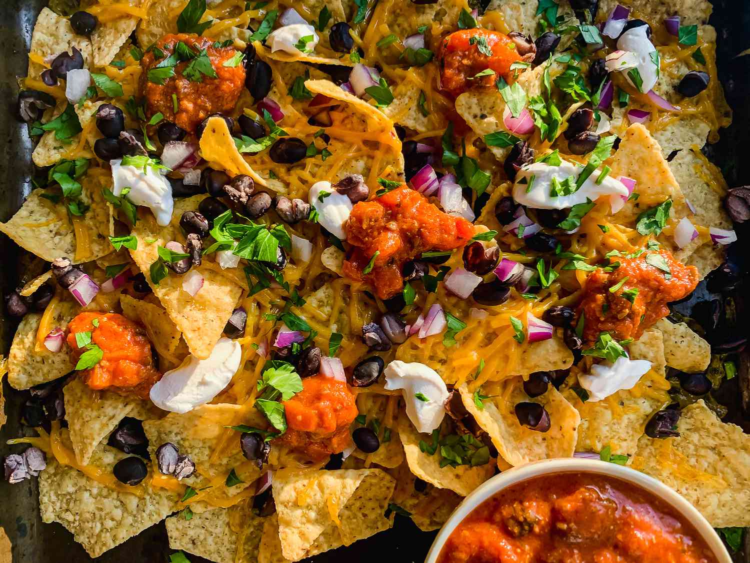 nachos with pepitas salsa