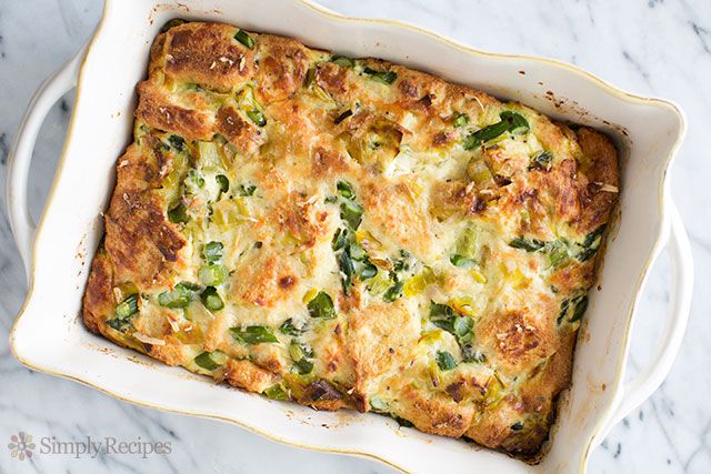 Breakfast Casserole with Leeks and Asparagus