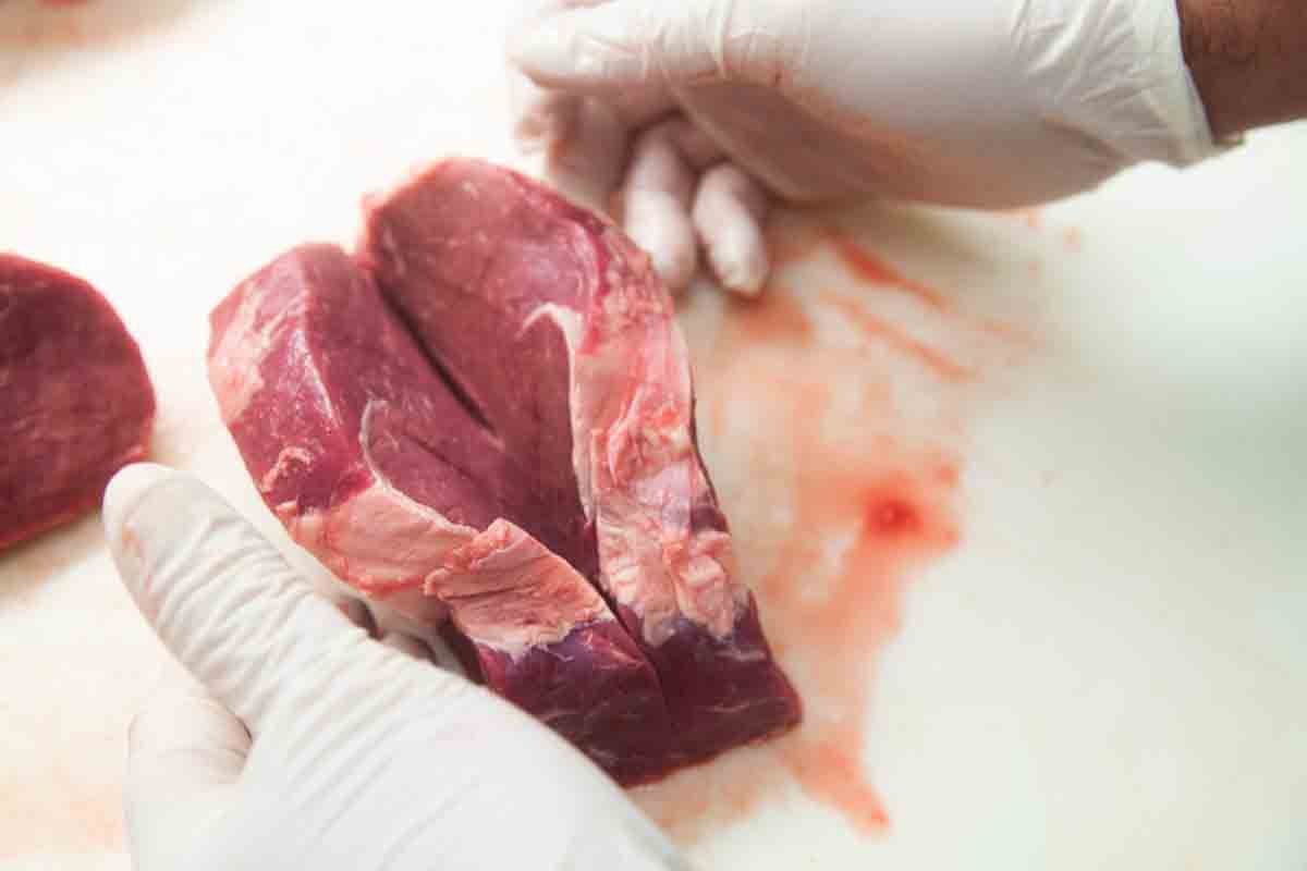 thick filet mignon cut in the middle