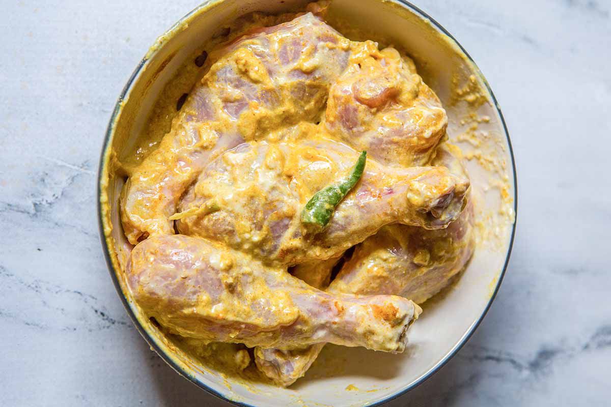 Indian Chicken and Rice Dish let the chicken sit in the marinade