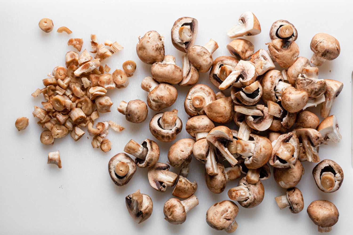 Mushrooms Trimmed and Halved 
