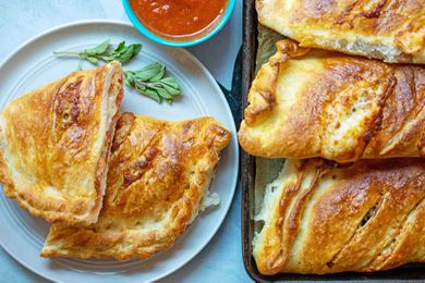 Easy Pepperoni Calzones on a plate