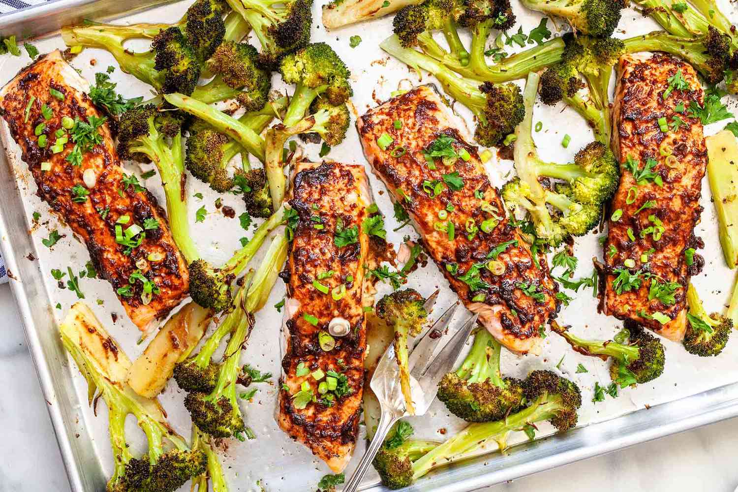 Sheet Pan Salmon with Broccoli