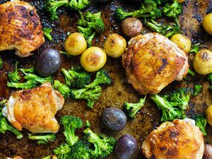 Sheet Pan Chicken with Broccoli and Potatoes