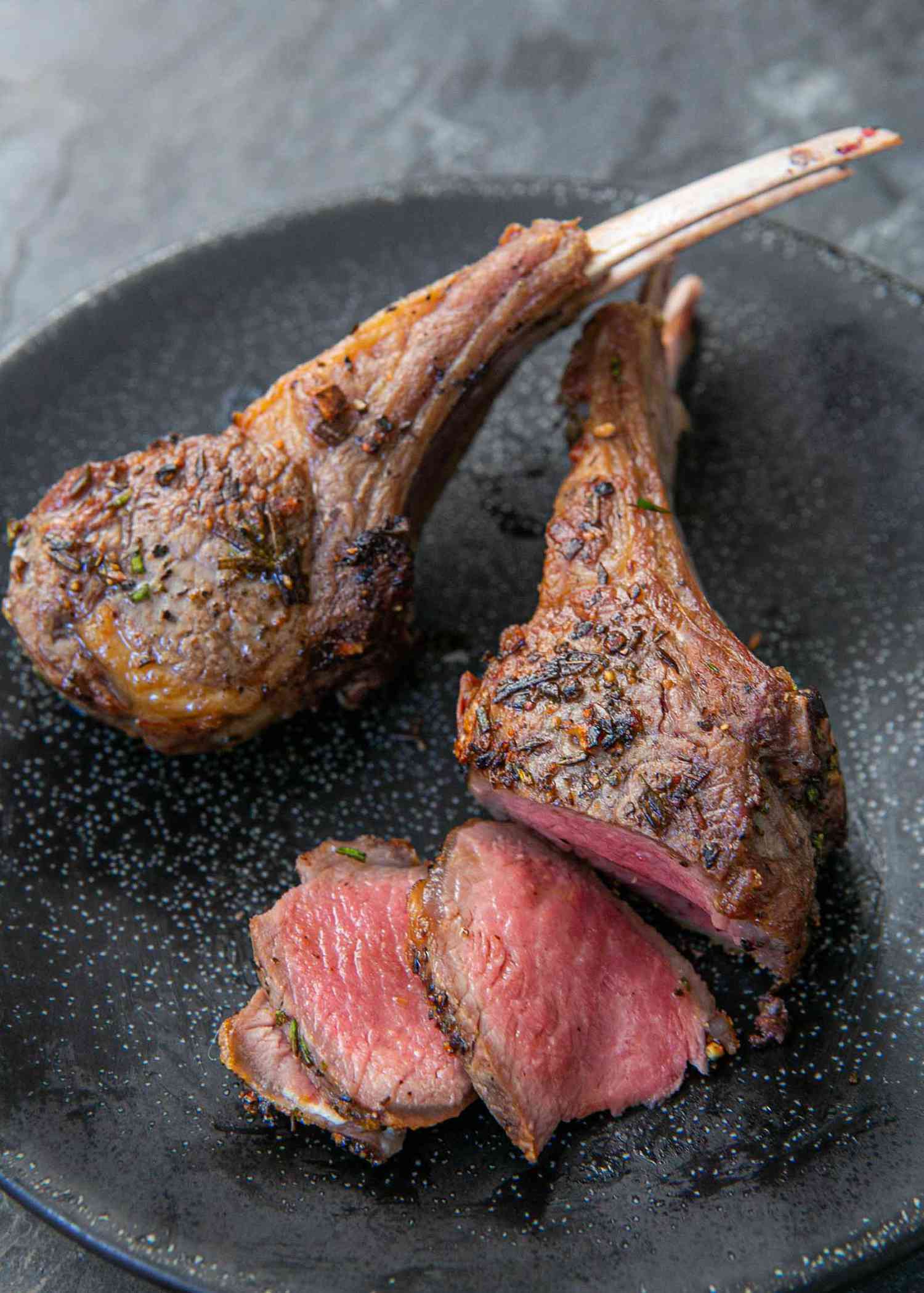 Pink lamb chops