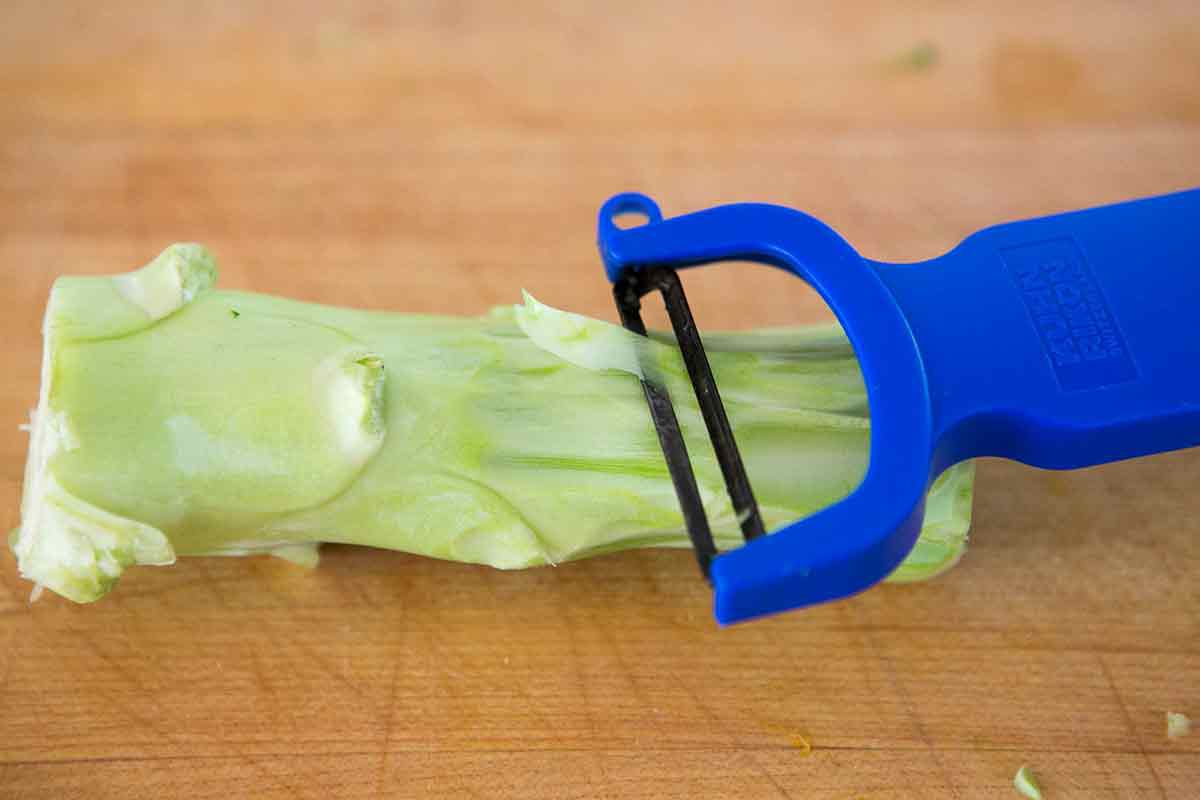 peeling broccoli stems for the best broccoli slaw