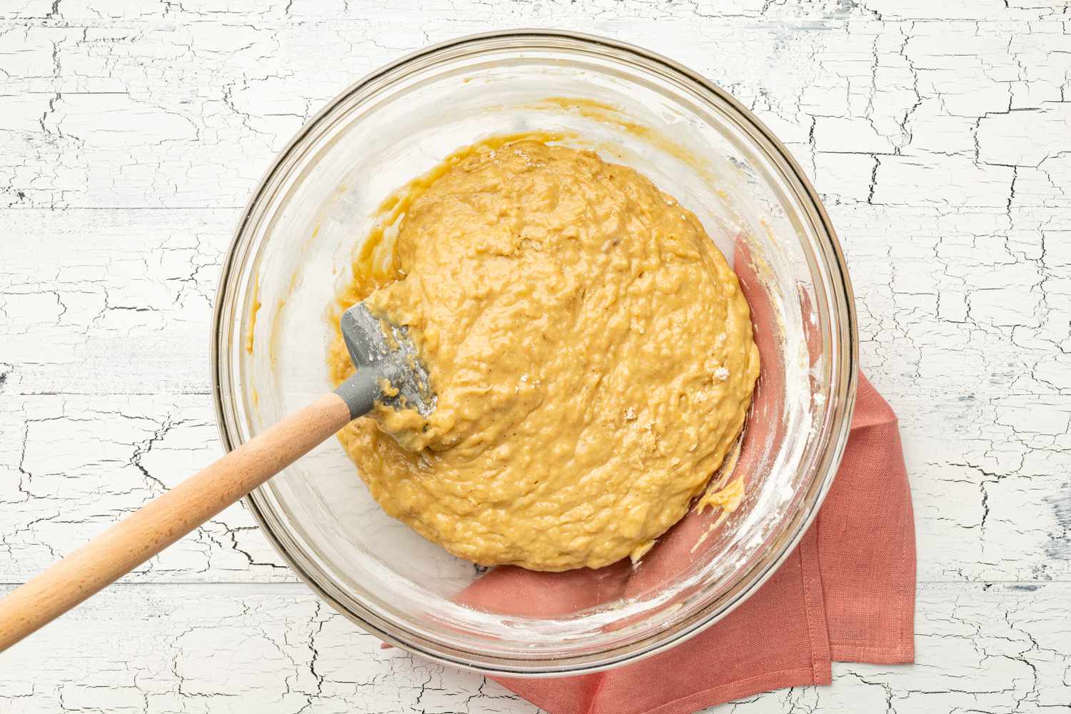Dark and Stormy Banana Bread Batter After Wet and Dry Ingredients Mixed Together 