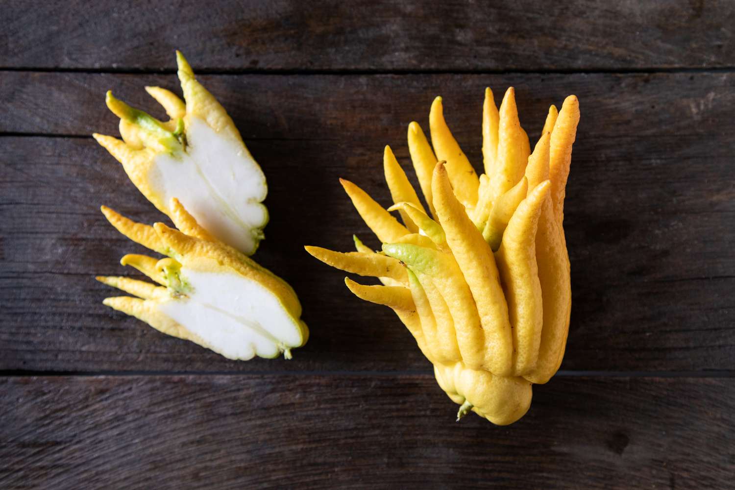 Buddha's hand citrus on dark background