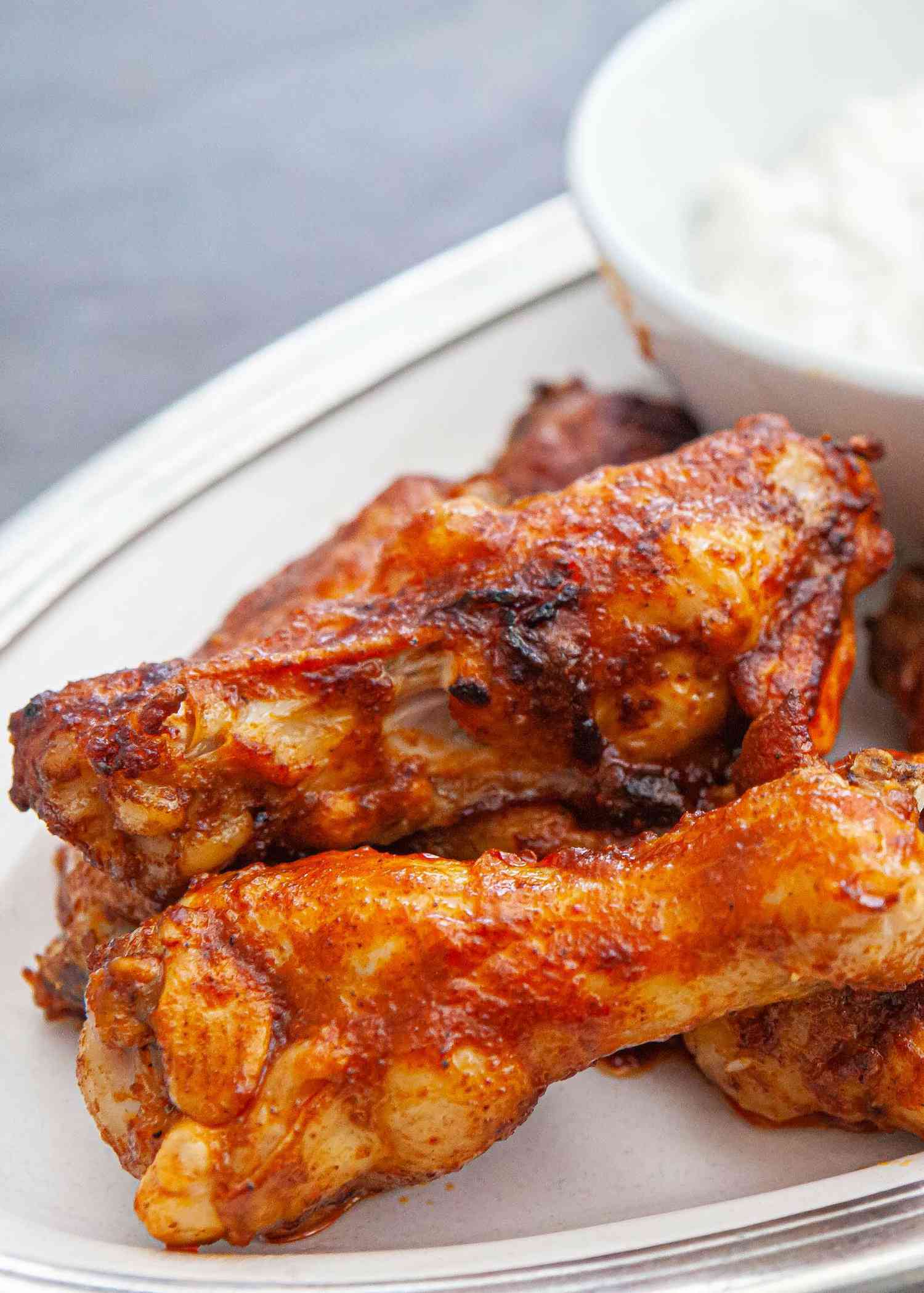 How to make hot wings with buffalo sauce recipe and blue cheese dressing.