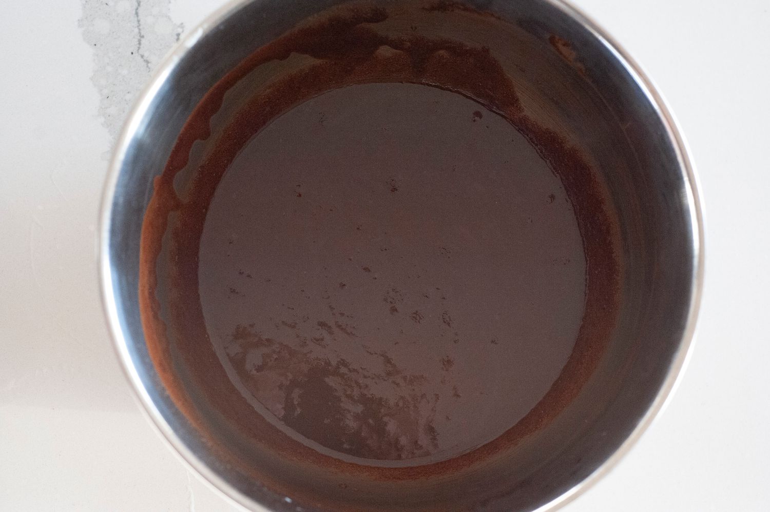 Melted chocolate. 
