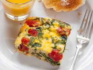 Frittata Squares with Spinach, Tomatoes, and Feta