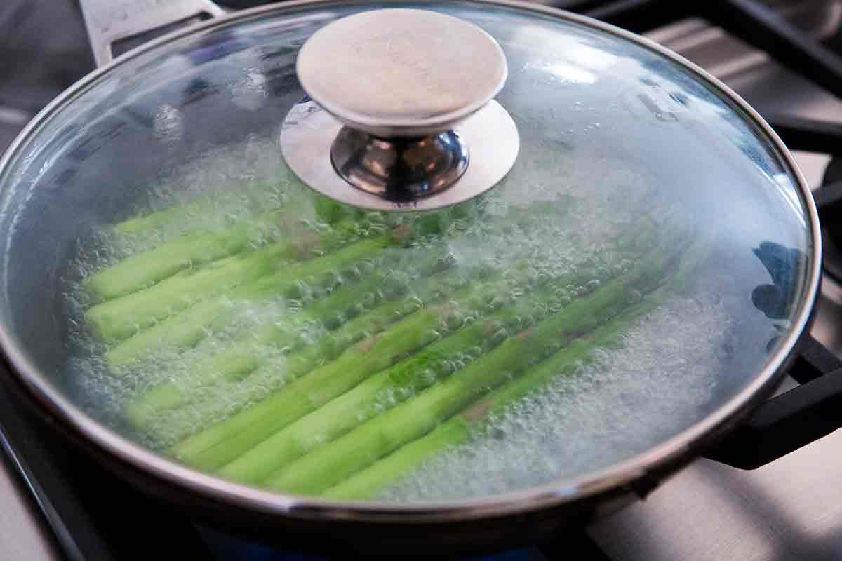 cover pot to boil asparagus