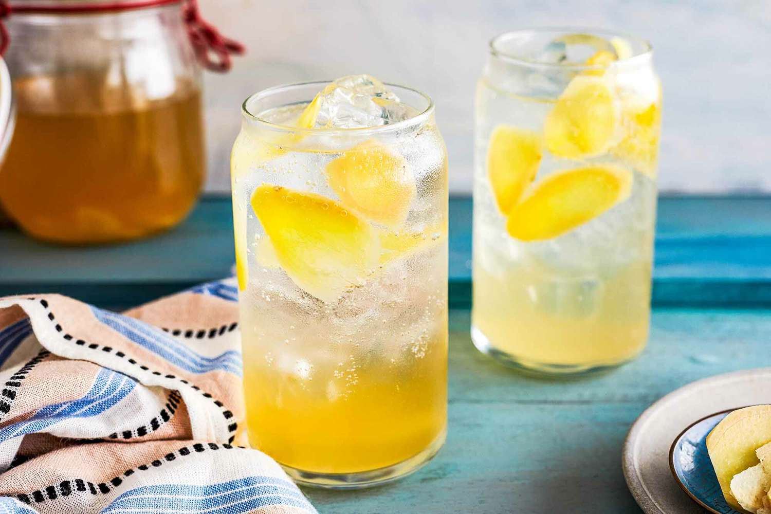 Two glasses of ginger switchel ready to enjoy