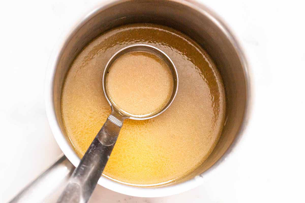 Baked Chicken Thighs finish the gravy in the saucepan