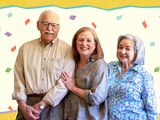 Elise Bauer with her dad and mom