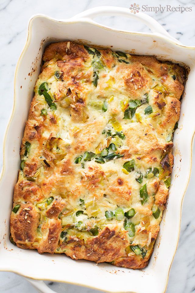 Breakfast Casserole with Leeks and Asparagus