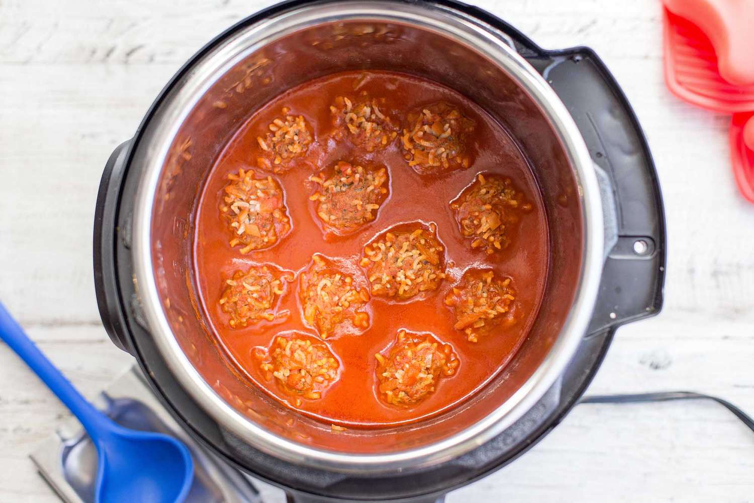 Pressure Cooker Porcupine Meatballs