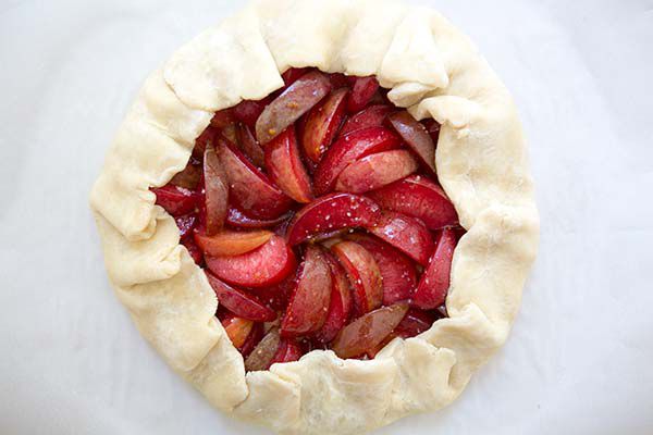 plum galette ready to bake
