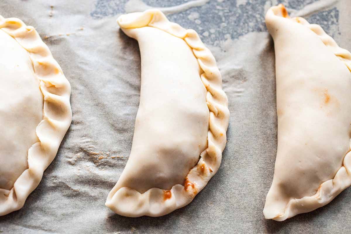 Pepperoni Pizza Hand Pies seal the pockets