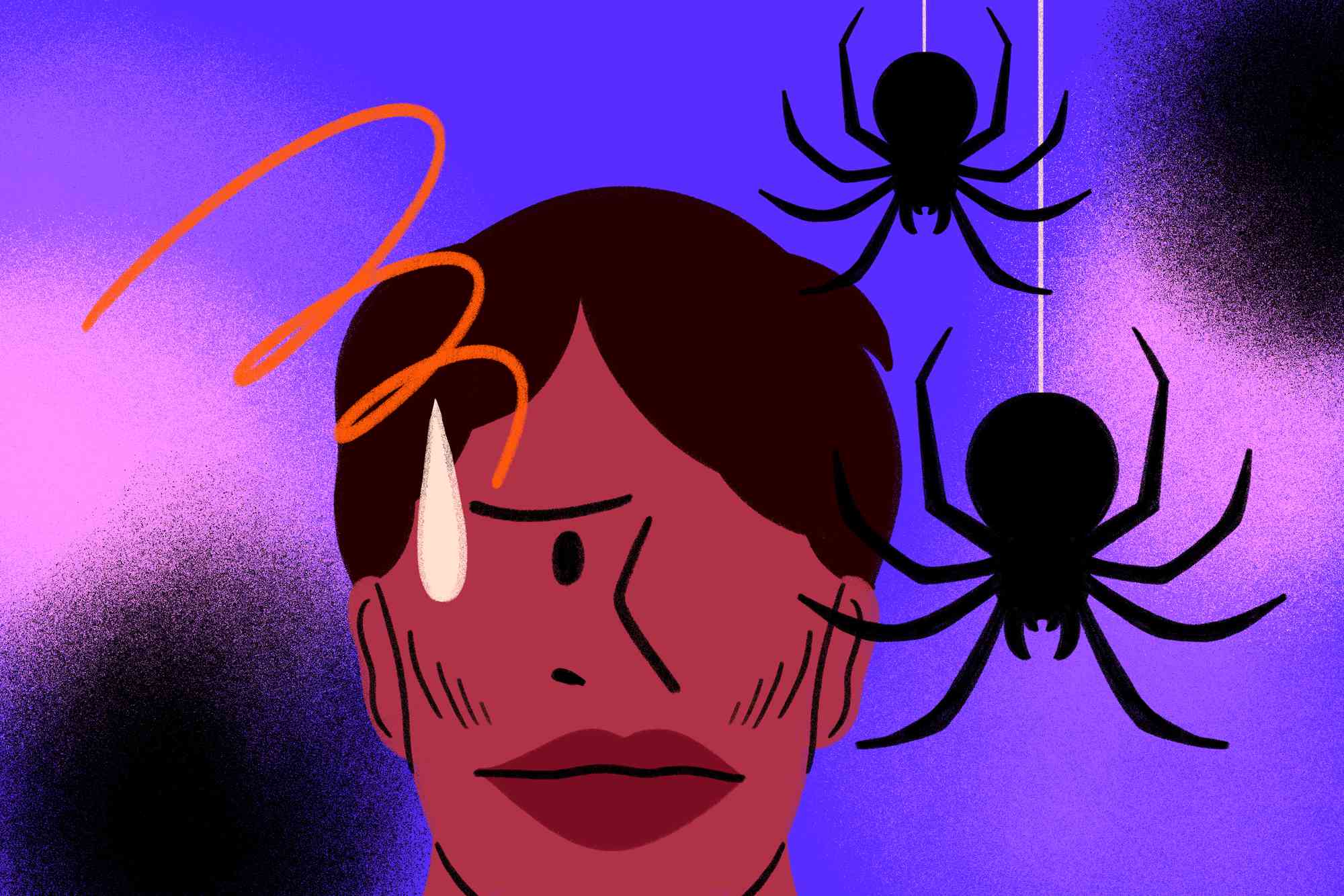 Boy with two spiders