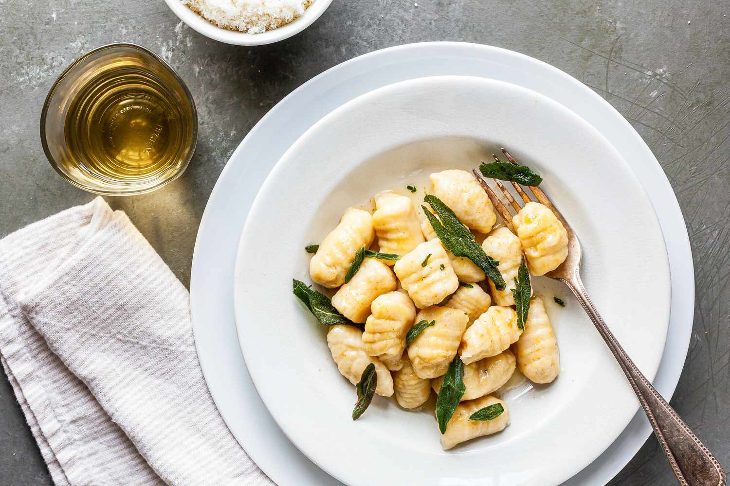 A bowl of Potato Gnocchi made from scratch