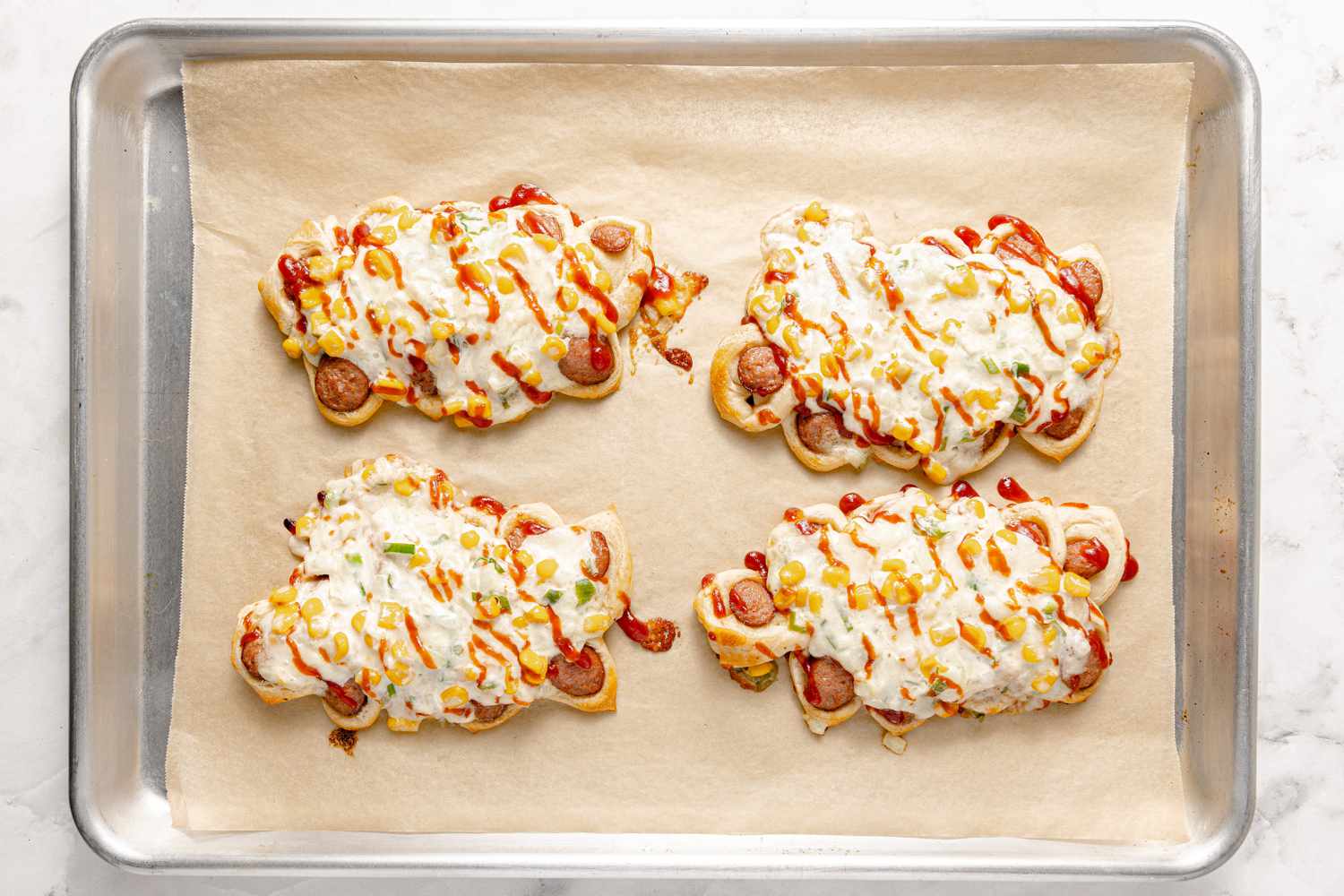 Baked Pull-Apart Corn Cheese Pigs in a Blanket 
