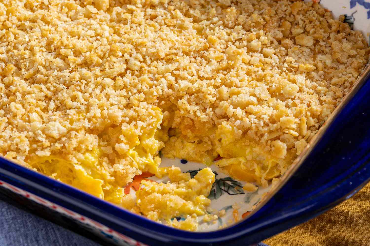 Southern squash casserole in a casserole dish (a serving size al served) 