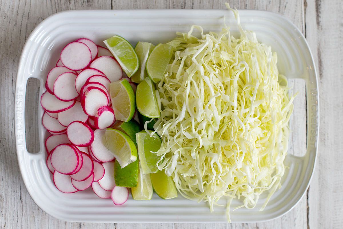 Easy Pork Posole prep the toppings